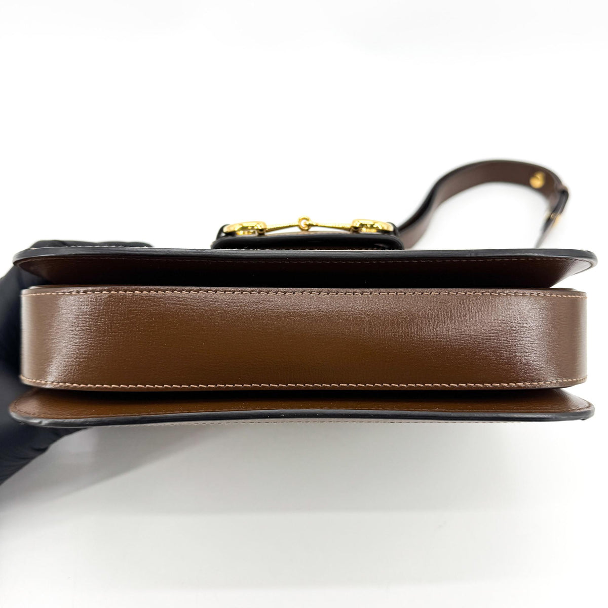 Gucci Horsebit 1955 Gg Coated Canvas With Leather Brown Canvas Shoulder Bag Bag (Pre-Owned)