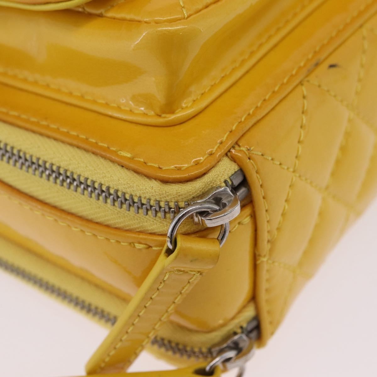 Chanel Pocket Box Camera Case Quilted Patent Yellow Patent_Leather Crossbody Bag Bag (Pre-Owned)
