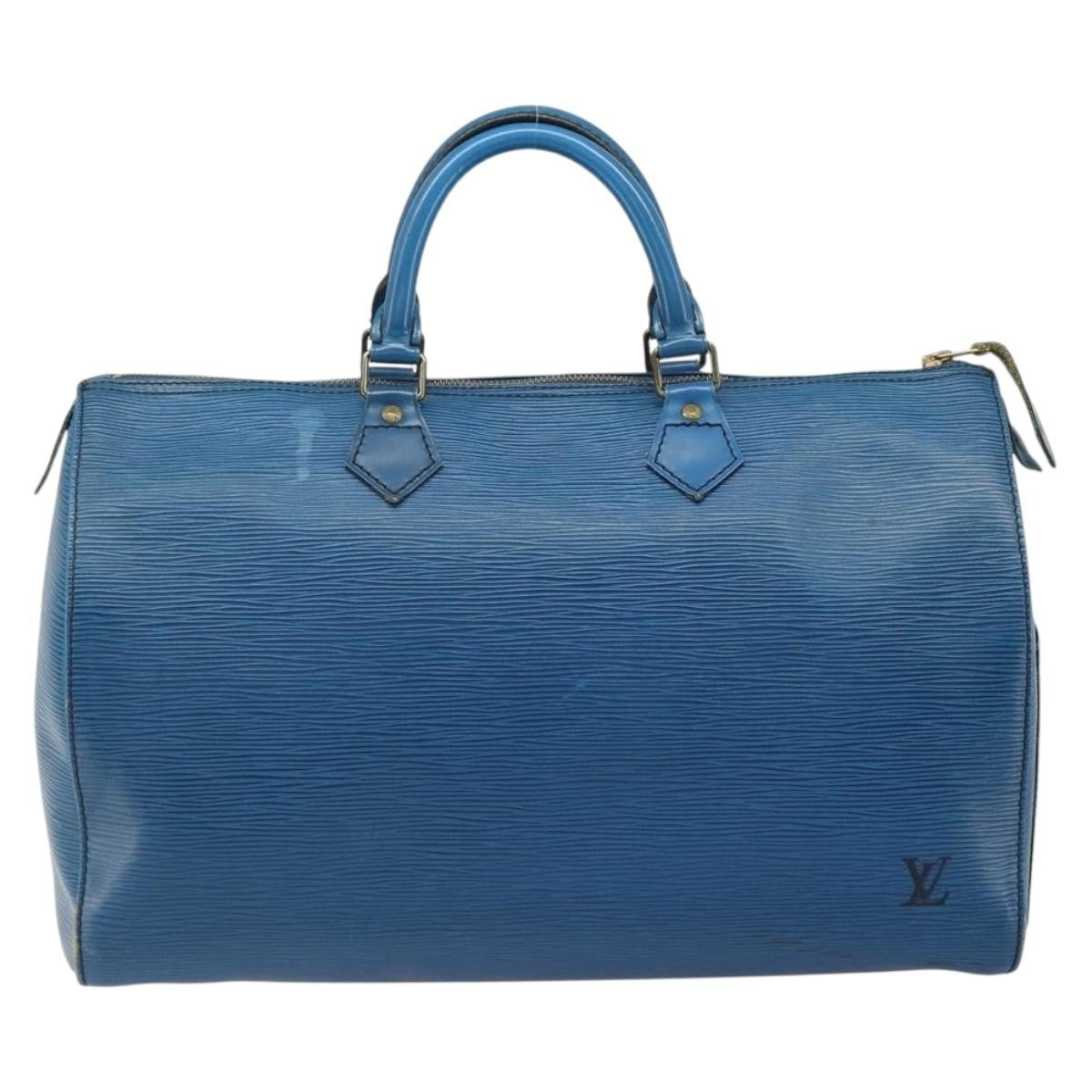 Louis Vuitton Speedy Epi Leather Blue Leather Handbag (Pre-Owned)