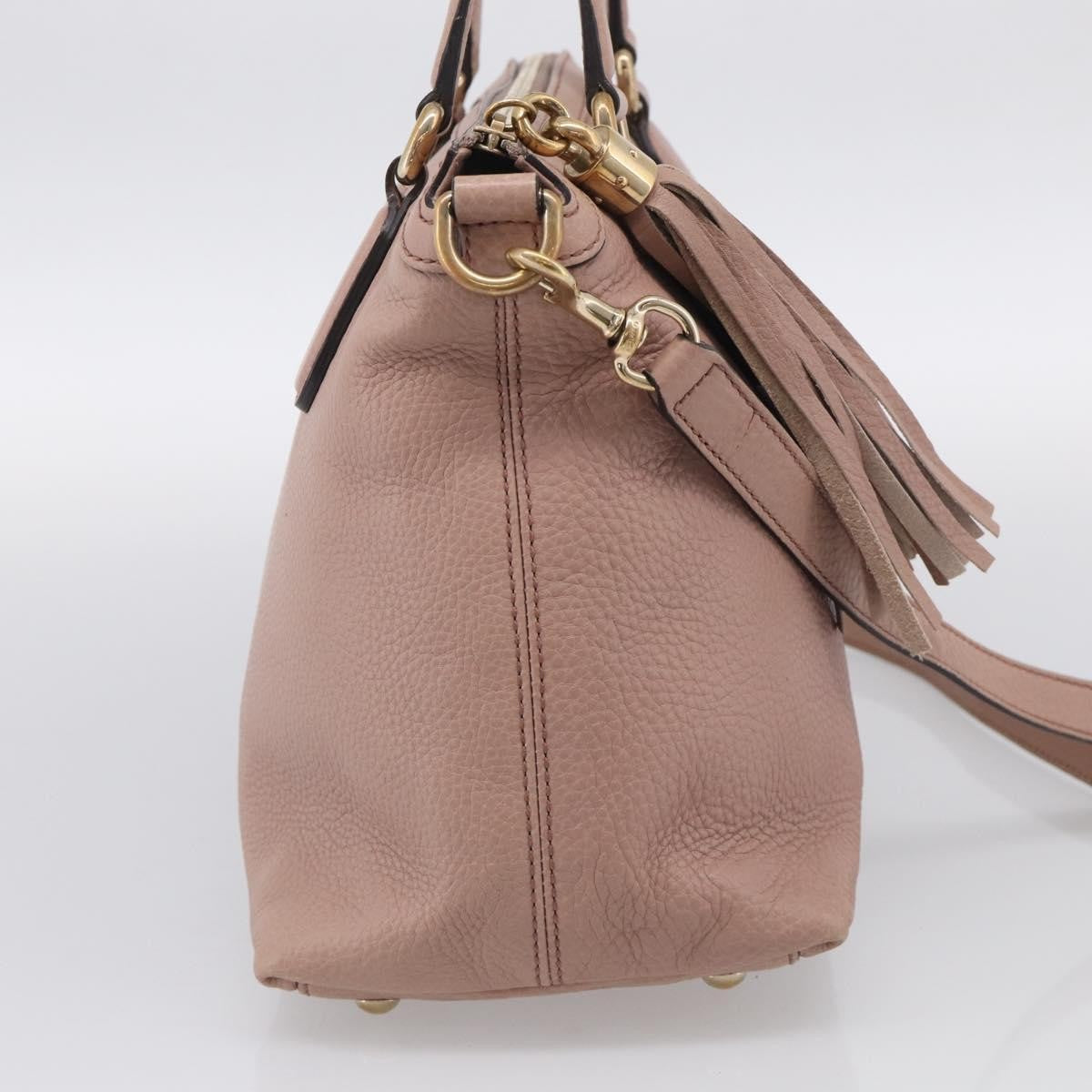 Gucci Soho Convertible Soft Top Handle Leather Pink Leather Handbag (Pre-Owned)