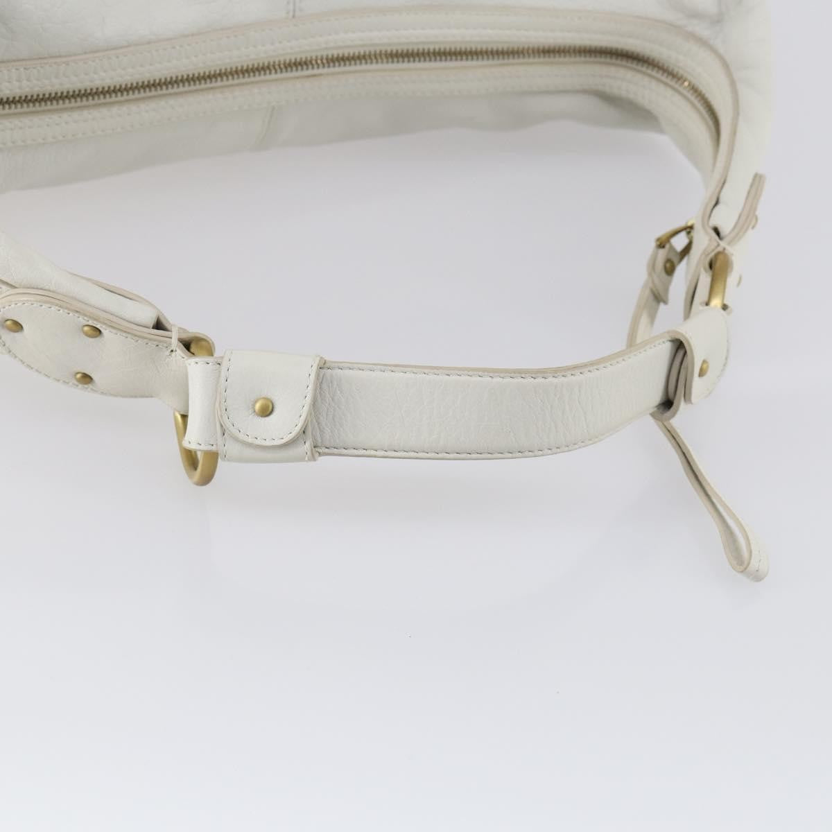 Bally Vintage Leather White Leather Shoulder Bag Bag (Pre-Owned)