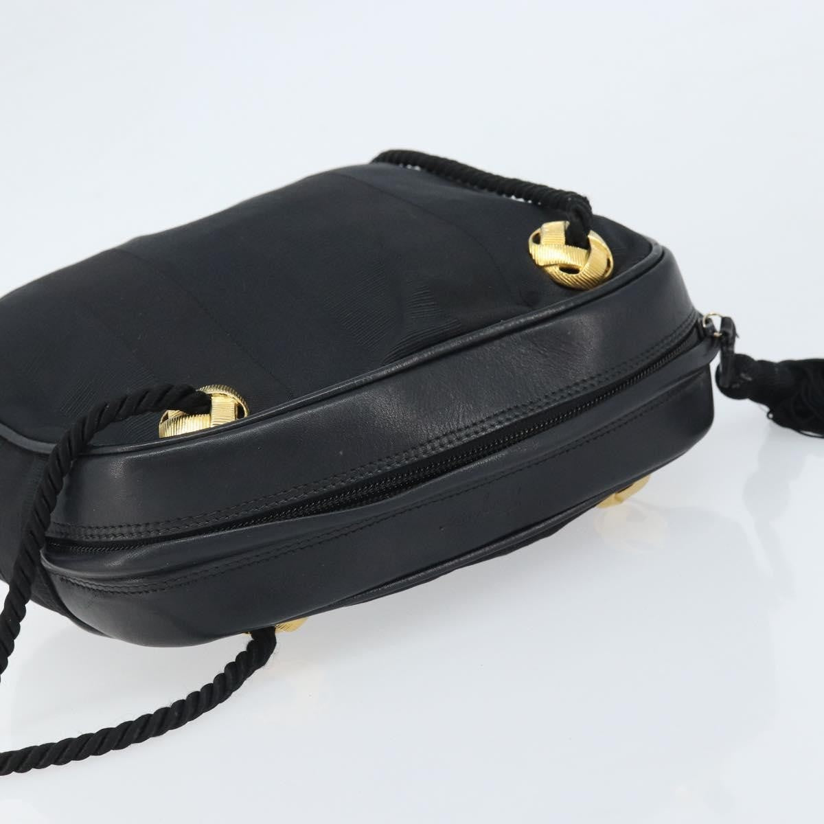 Salvatore Ferragamo Vintage Canvas Black Canvas Shoulder Bag Bag (Pre-Owned)