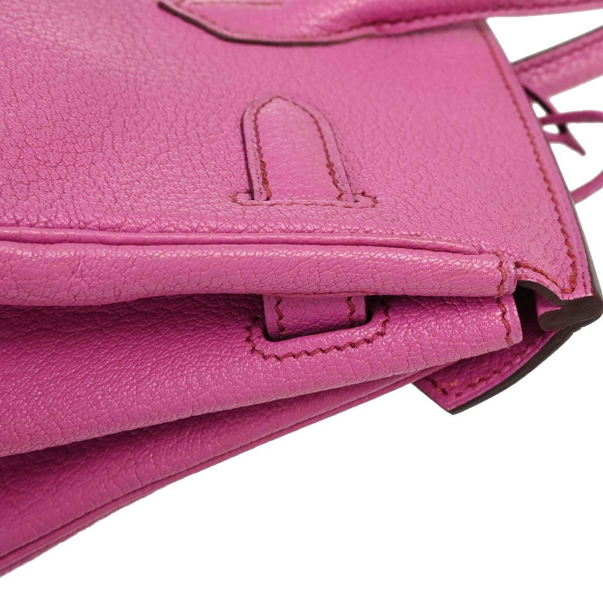 Hermes Hac Birkin Pink Chevre De Coromandel With Palladium Hardware Pink Leather Handbag (Pre-Owned)