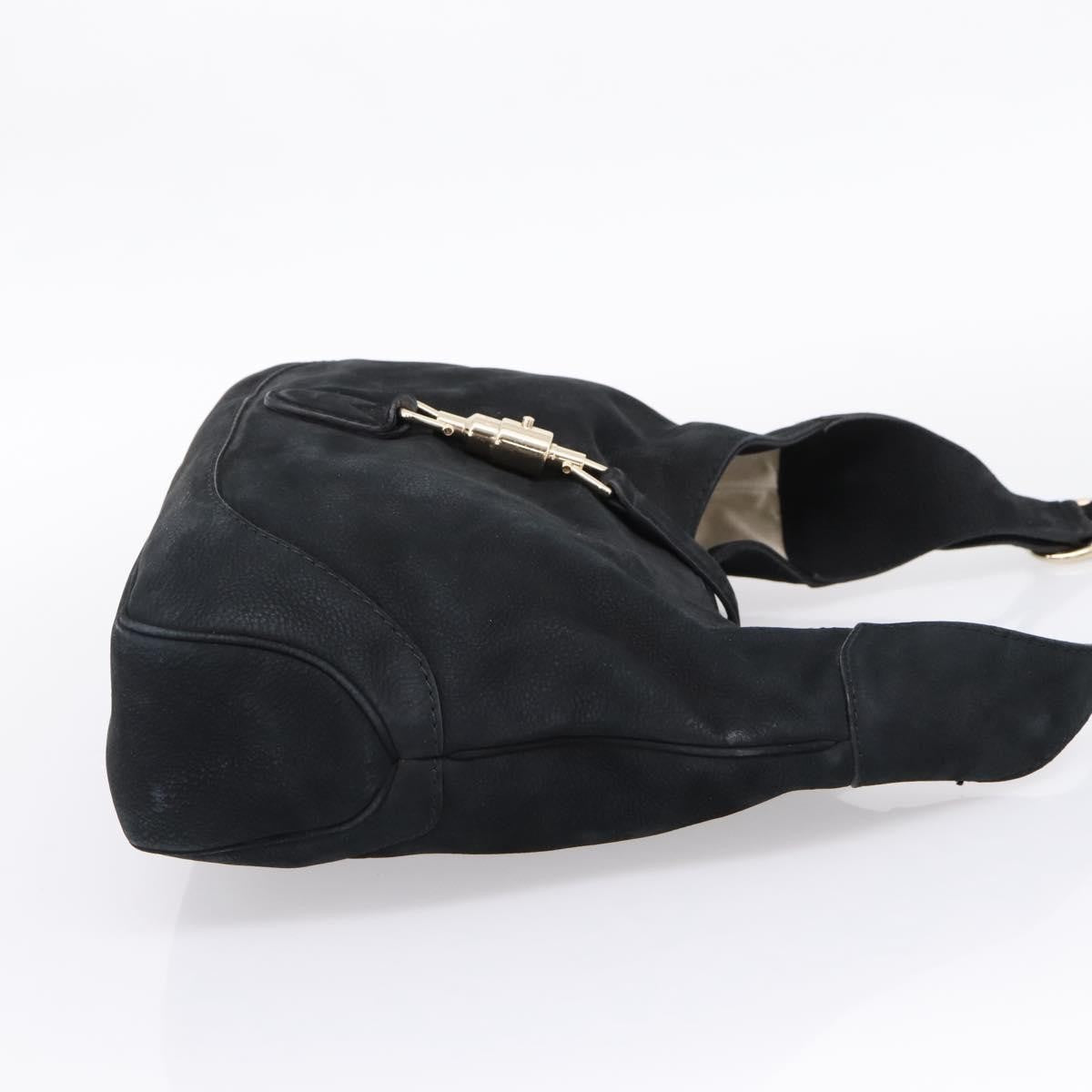 Gucci Jackie O Suede Black Leather Handbag (Pre-Owned)