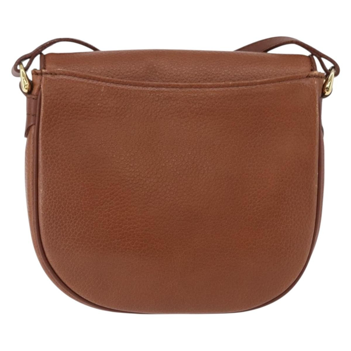 Burberry Flap Shoulder Leather Brown Leather Shoulder Bag Bag (Pre-Owned)