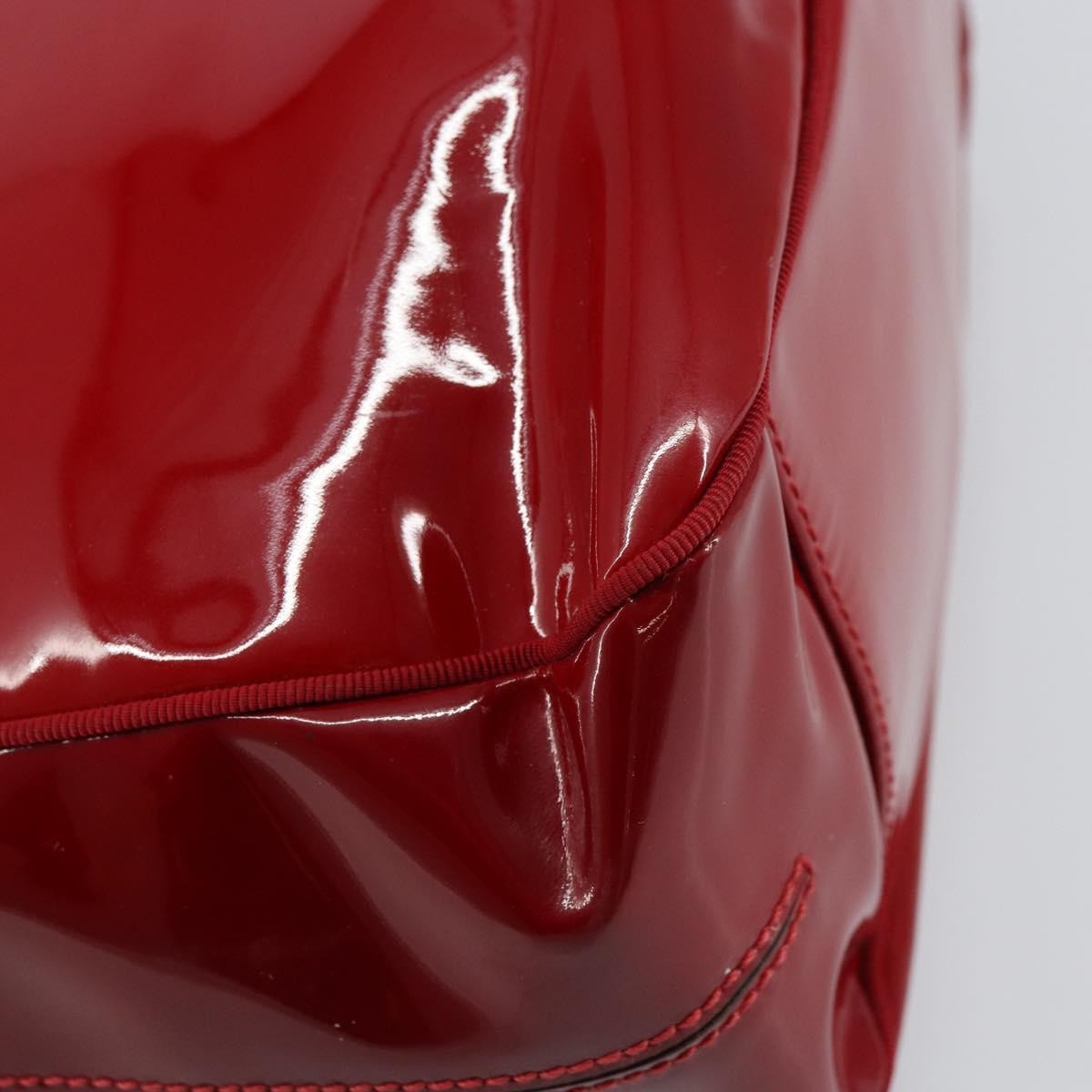 Salvatore Ferragamo Vintage Patent Leather Red Patent_Leather Tote Bag Bag (Pre-Owned)