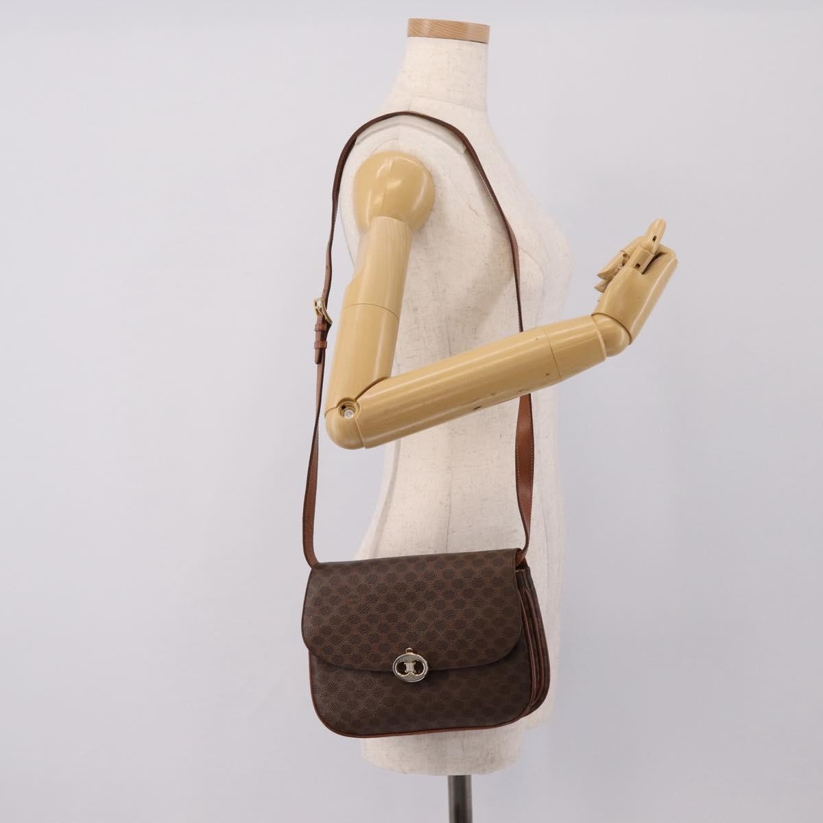 Celine Vintage Macadam Canvas And Leather Brown Pvc Shoulder Bag Bag (Pre-Owned)