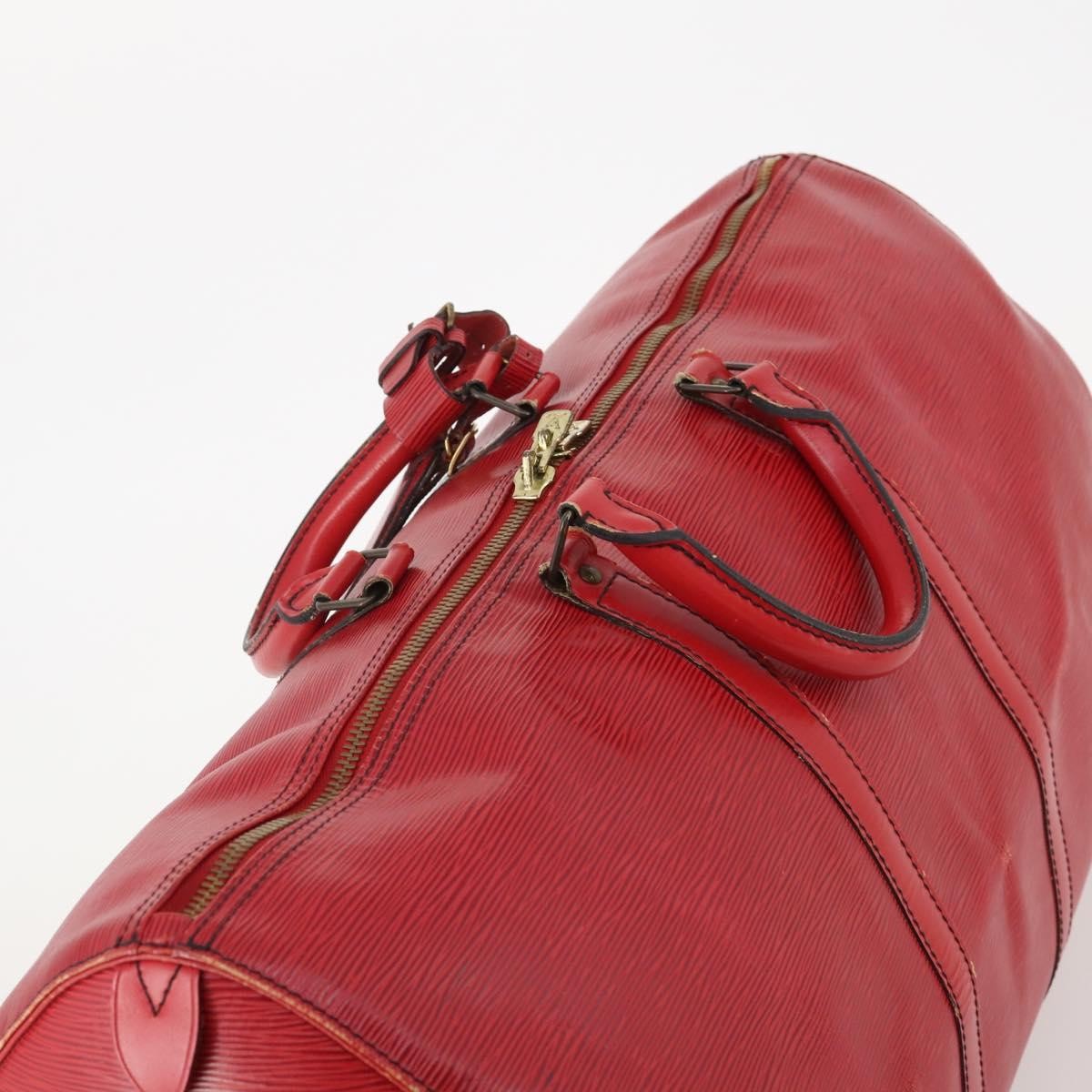 Louis Vuitton Keepall Epi Leather Red Leather Travel Bag Bag (Pre-Owned)