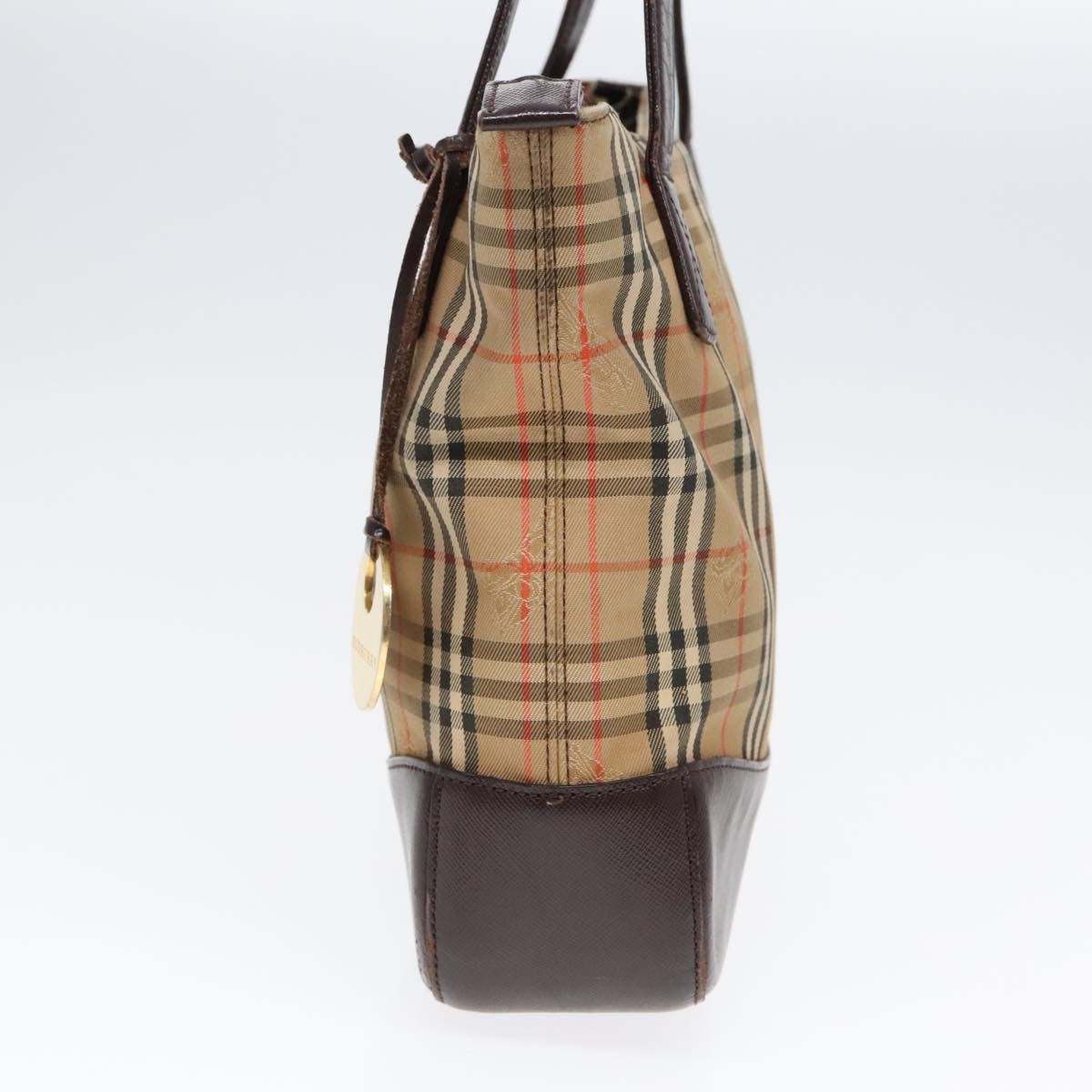 Burberry Nova Check Tote Canvas Check Pattern Beige Canvas Tote Bag Bag (Pre-Owned)