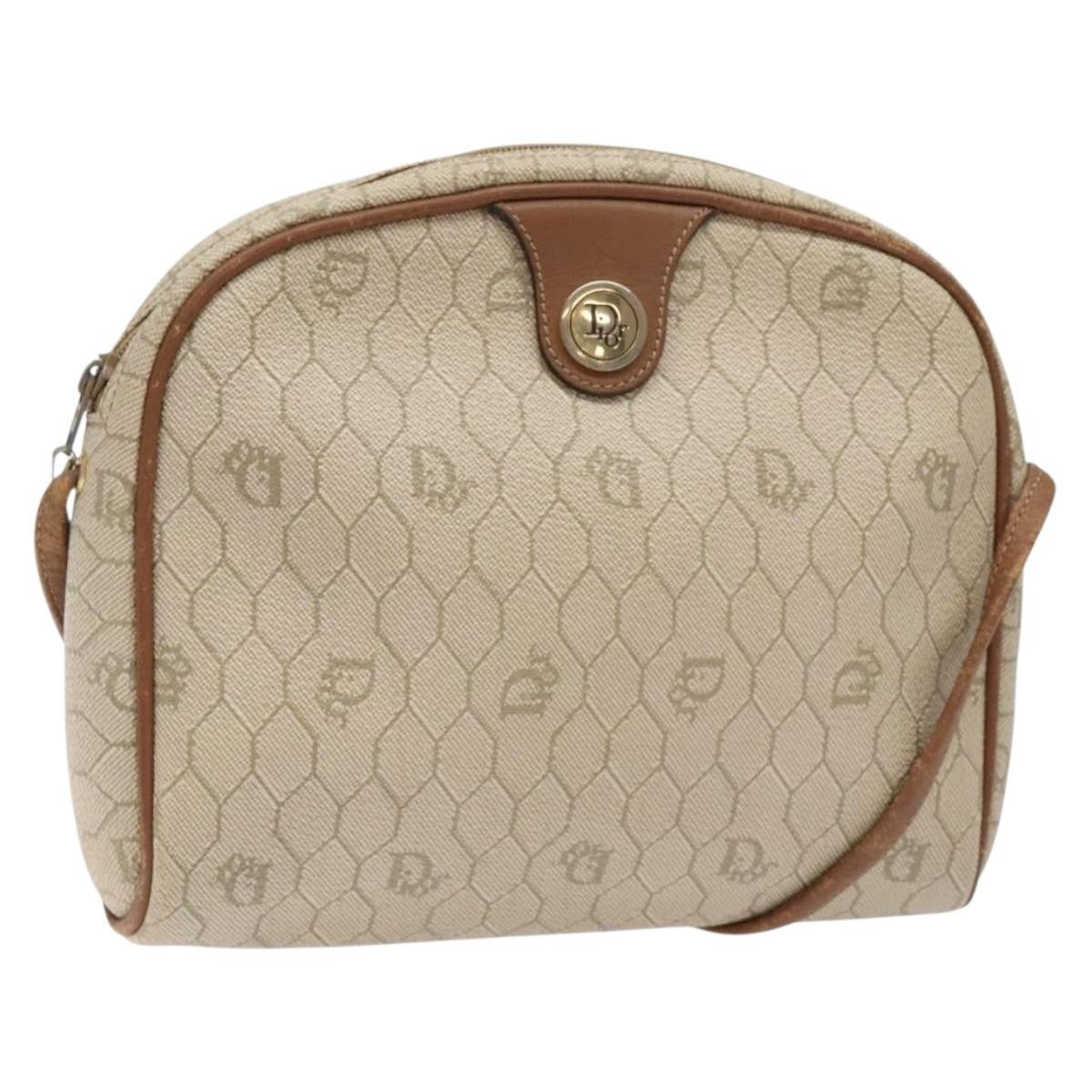 Christian Dior Vintage Honeycomb Canvas Beige Canvas Bag (Pre-Owned)