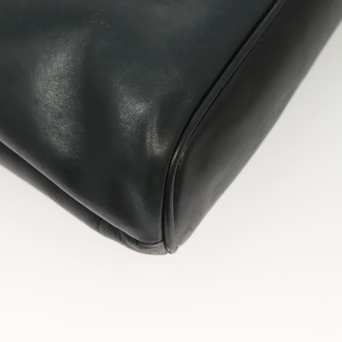 Bally Vintage Quilted Leather Black Leather Handbag (Pre-Owned)