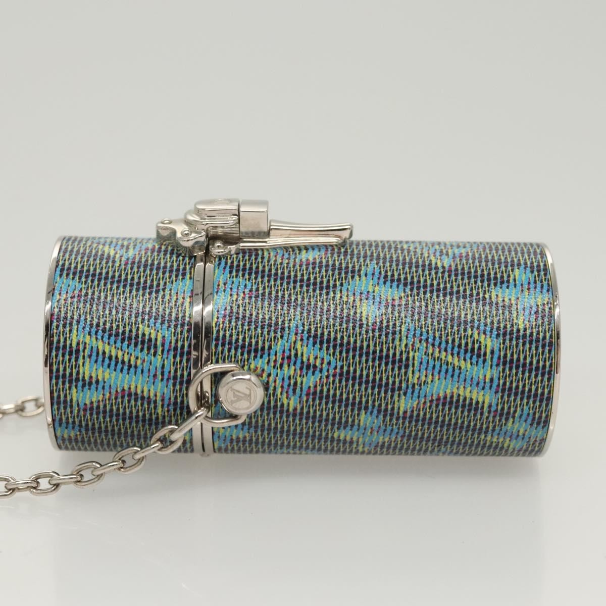 Louis Vuitton Lipstick Case On Chain Damier Monogram Lv Pop Canvas Blue Canvas Clutche & Pouche Bag (Pre-Owned)