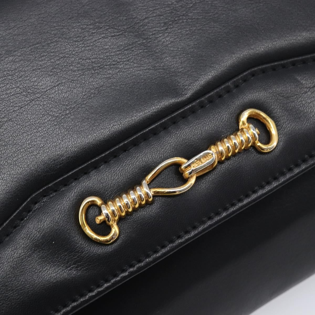Celine Shoulder Leather Black Leather Shoulder Bag Bag (Pre-Owned)