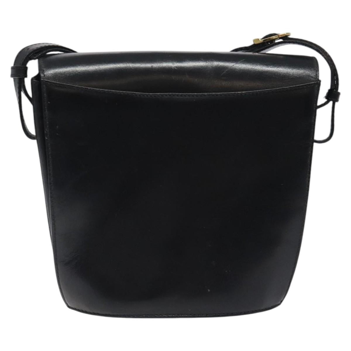 Bally Vintage Leather Black Leather Shoulder Bag Bag (Pre-Owned)