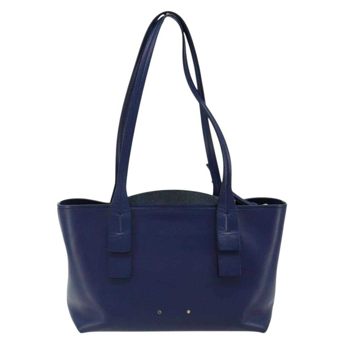 Chloe C Zipped Leather Blue Leather Tote Bag Bag (Pre-Owned)