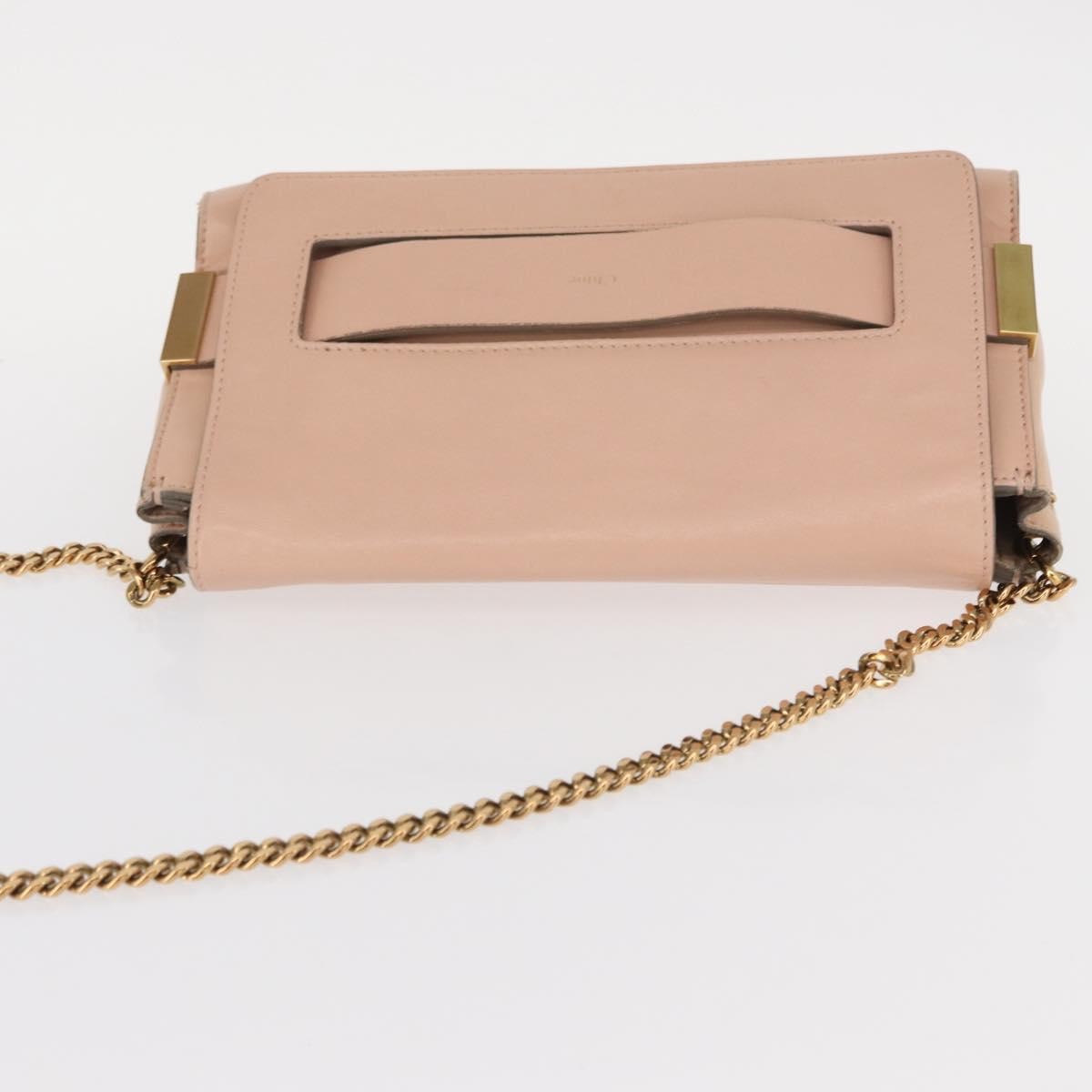 Chloe Elle Chain Clutch Leather Pink Leather Shoulder Bag Bag (Pre-Owned)