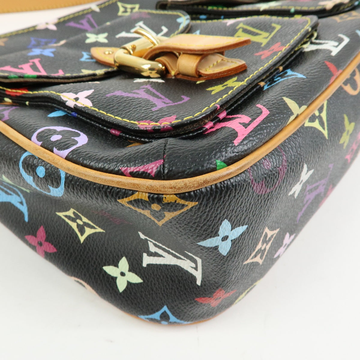 Louis Vuitton Lodge Monogram Multicolor Black Canvas Handbag (Pre-Owned)