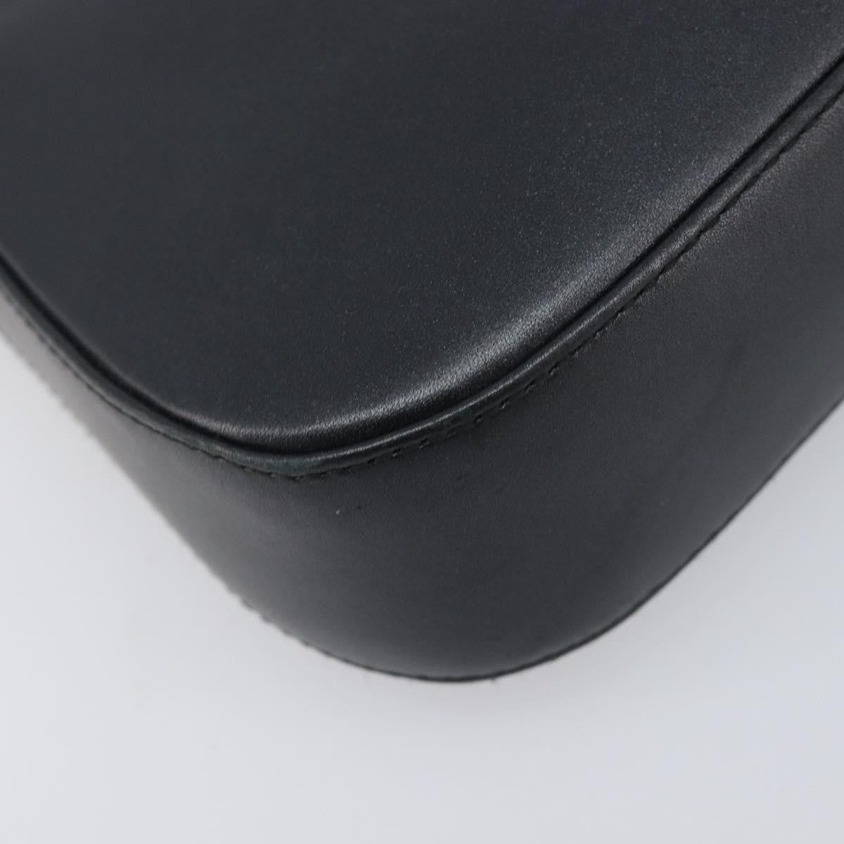 Salvatore Ferragamo Gancini Leather Black Leather Shoulder Bag Bag (Pre-Owned)