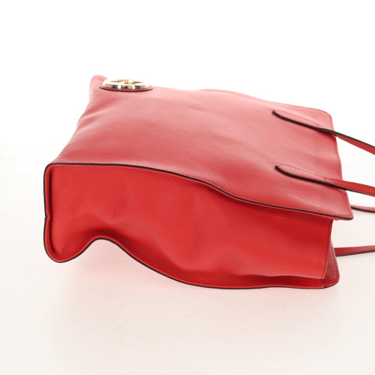 Gucci Grand Prix Interlocking Gg Grainy Leather Red Leather Tote Bag Bag (Pre-Owned)