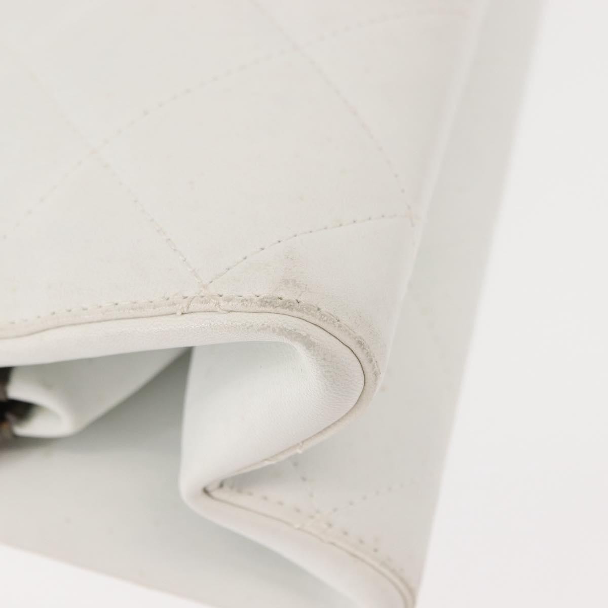 Chanel Resin Chain Clutch Bag Quilted Leather & Tortoise-Shell Motif Resin White Leather Clutche & Pouche Bag (Pre-Owned)