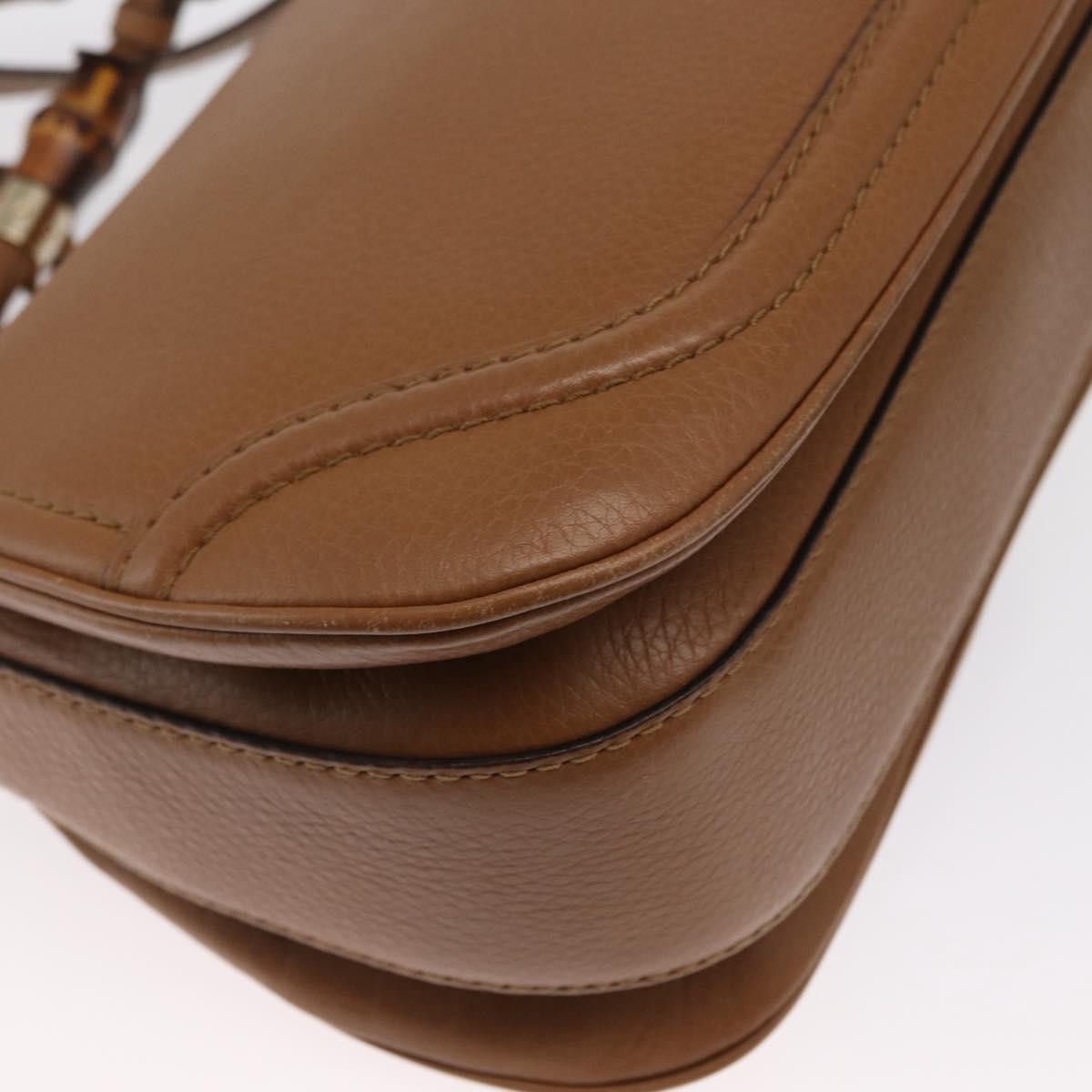 Gucci New Bamboo 1921 Top Handle Leather Brown Leather Handbag (Pre-Owned)