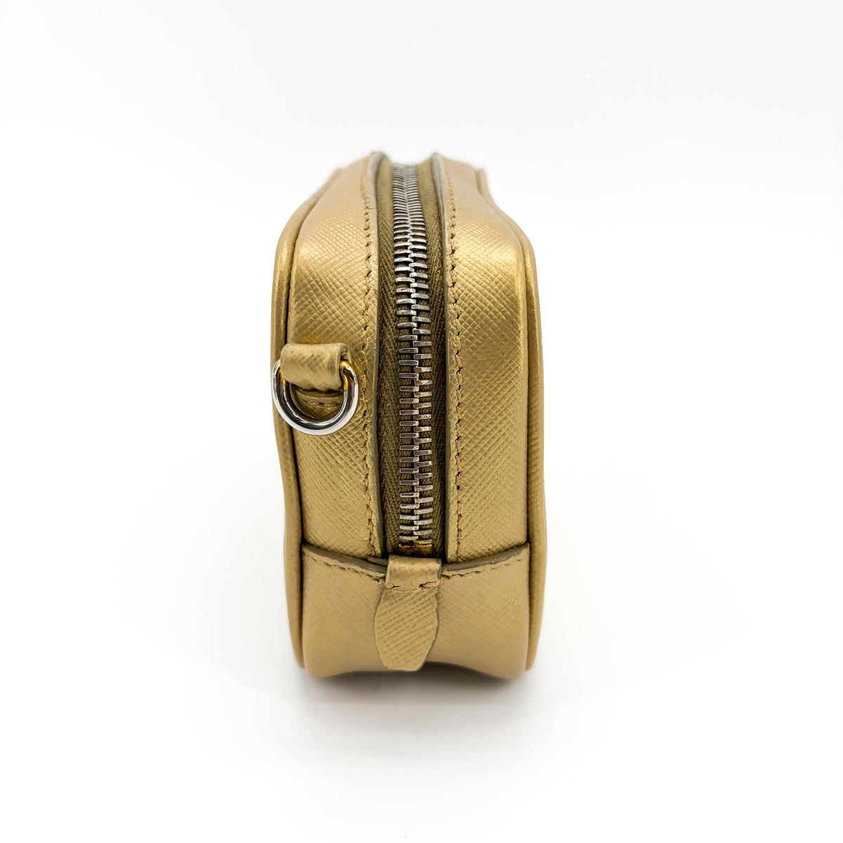 Prada Camera Saffiano Leather Gold Leather Shoulder Bag Bag (Pre-Owned)
