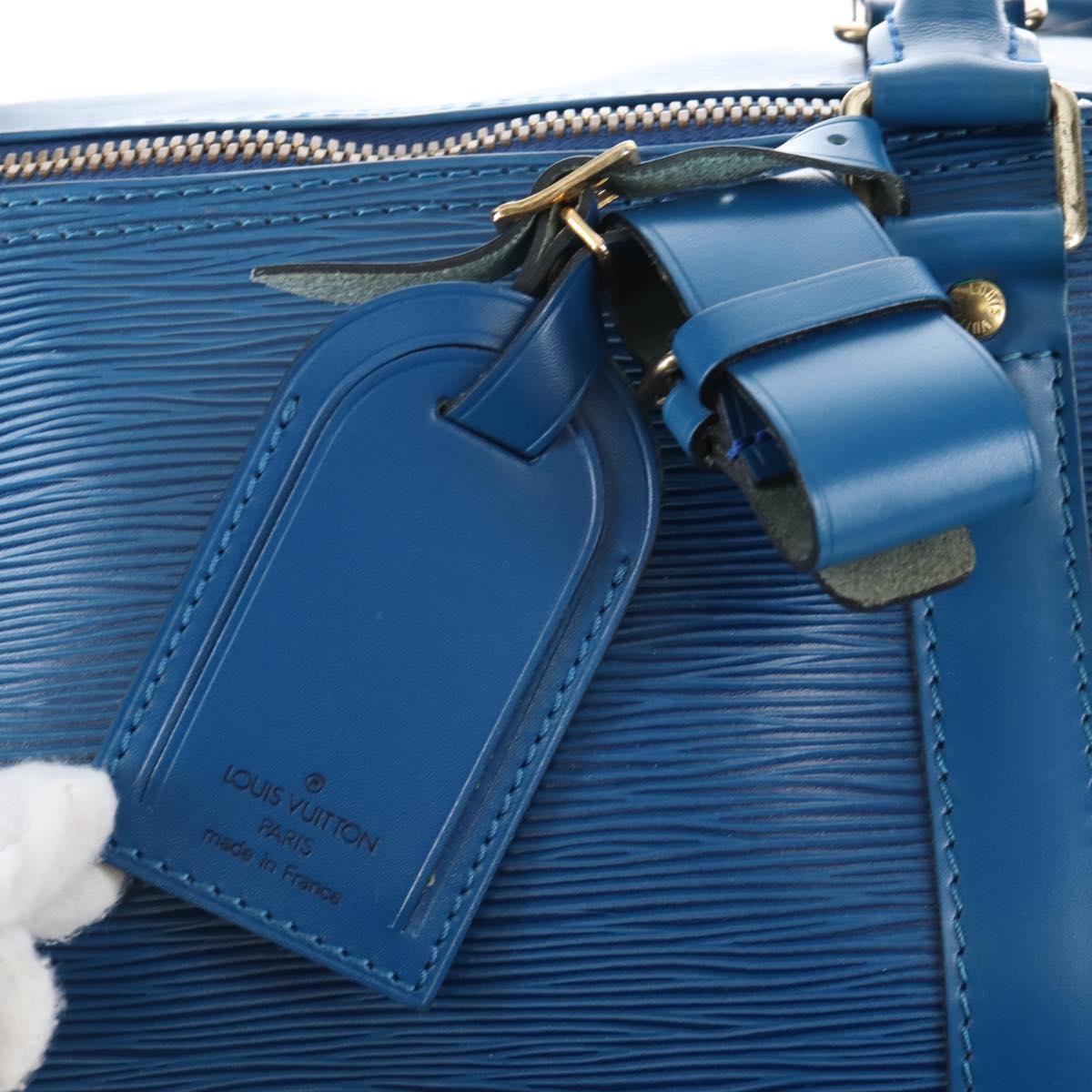 Louis Vuitton Keepall Epi Leather Blue Leather Travel Bag Bag (Pre-Owned)