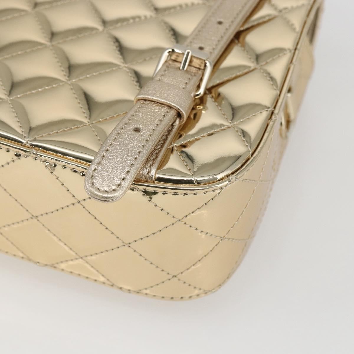 Chanel Hollywood Boulevard Backpack With Star Coin Purse Quilted Metallic Leather Gold Patent_Leather Backpack Bag (Pre-Owned)