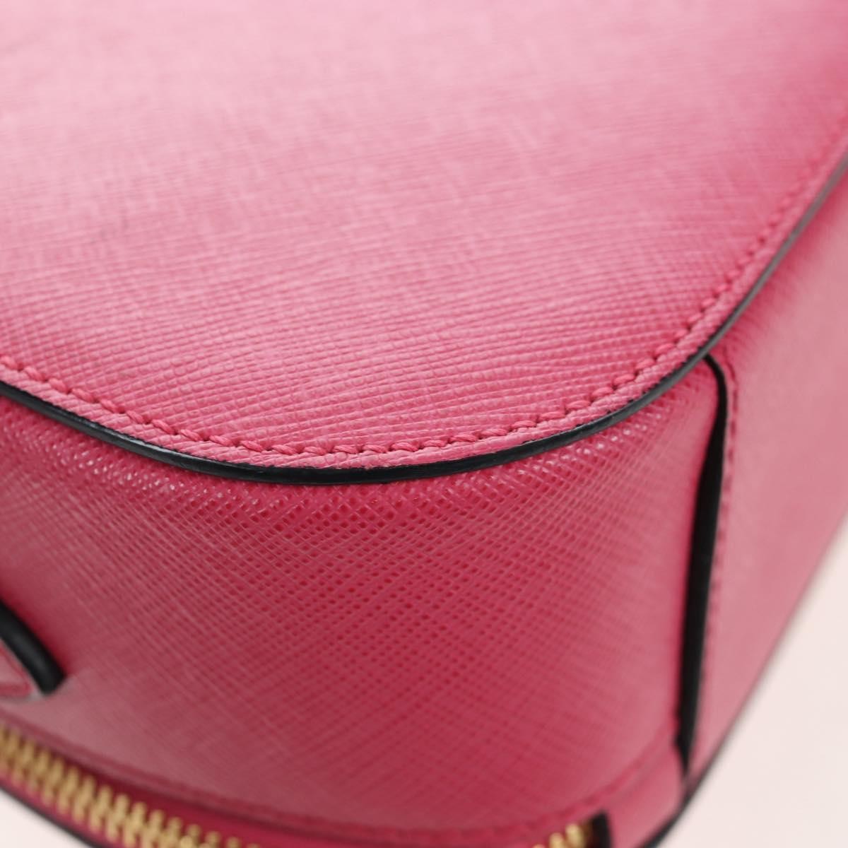 Prada Odette Top Handle Saffiano Leather Pink Leather Handbag (Pre-Owned)