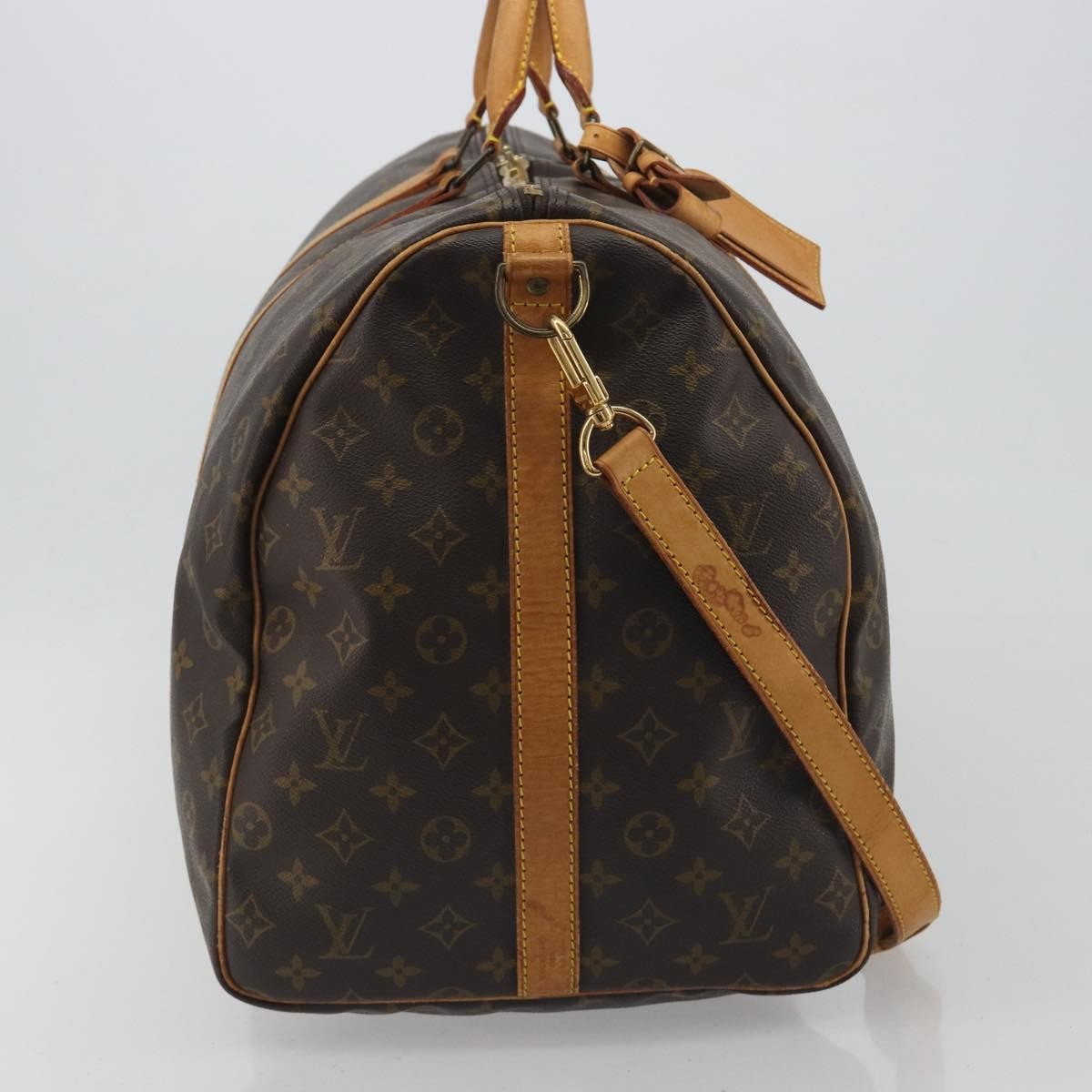 Louis Vuitton Keepall Bandoulière Monogram Brown Canvas Travel Bag Bag (Pre-Owned)