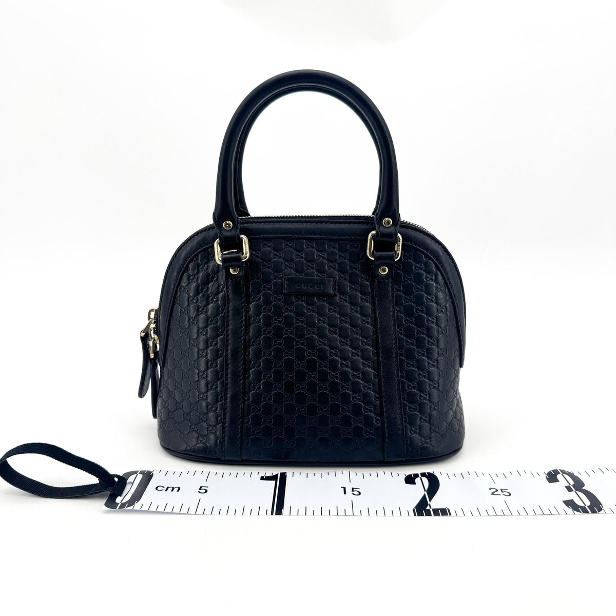 Gucci Convertible Dome Satchel Microguccissima Leather Black Leather Handbag (Pre-Owned)