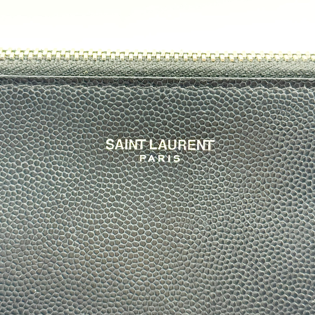 Saint Laurent Letters Zip Clutch Leather Black Leather Clutche & Pouche Bag (Pre-Owned)