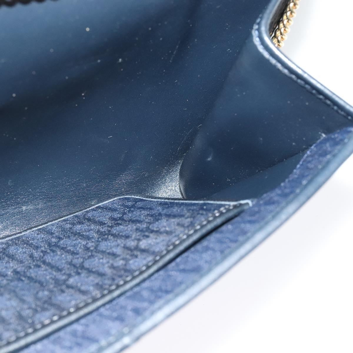 Christian Dior Vintage Chain Flap Diorissimo Canvas Navy Canvas Shoulder Bag Bag (Pre-Owned)