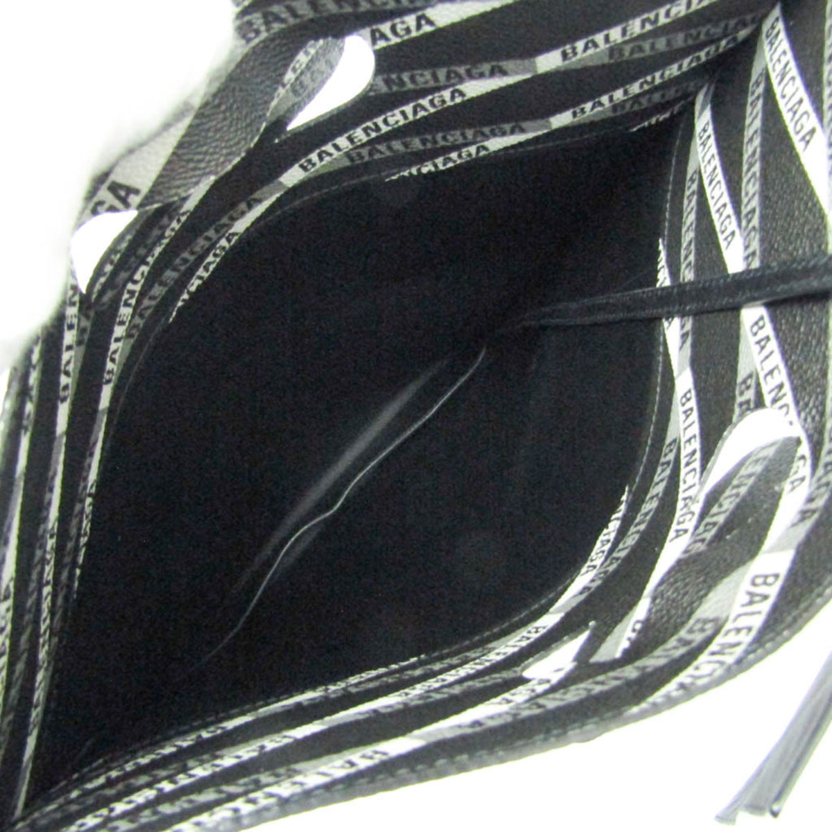 Balenciaga Fold Over Monogram Printed Leather Black Leather Tote Bag Bag (Pre-Owned)