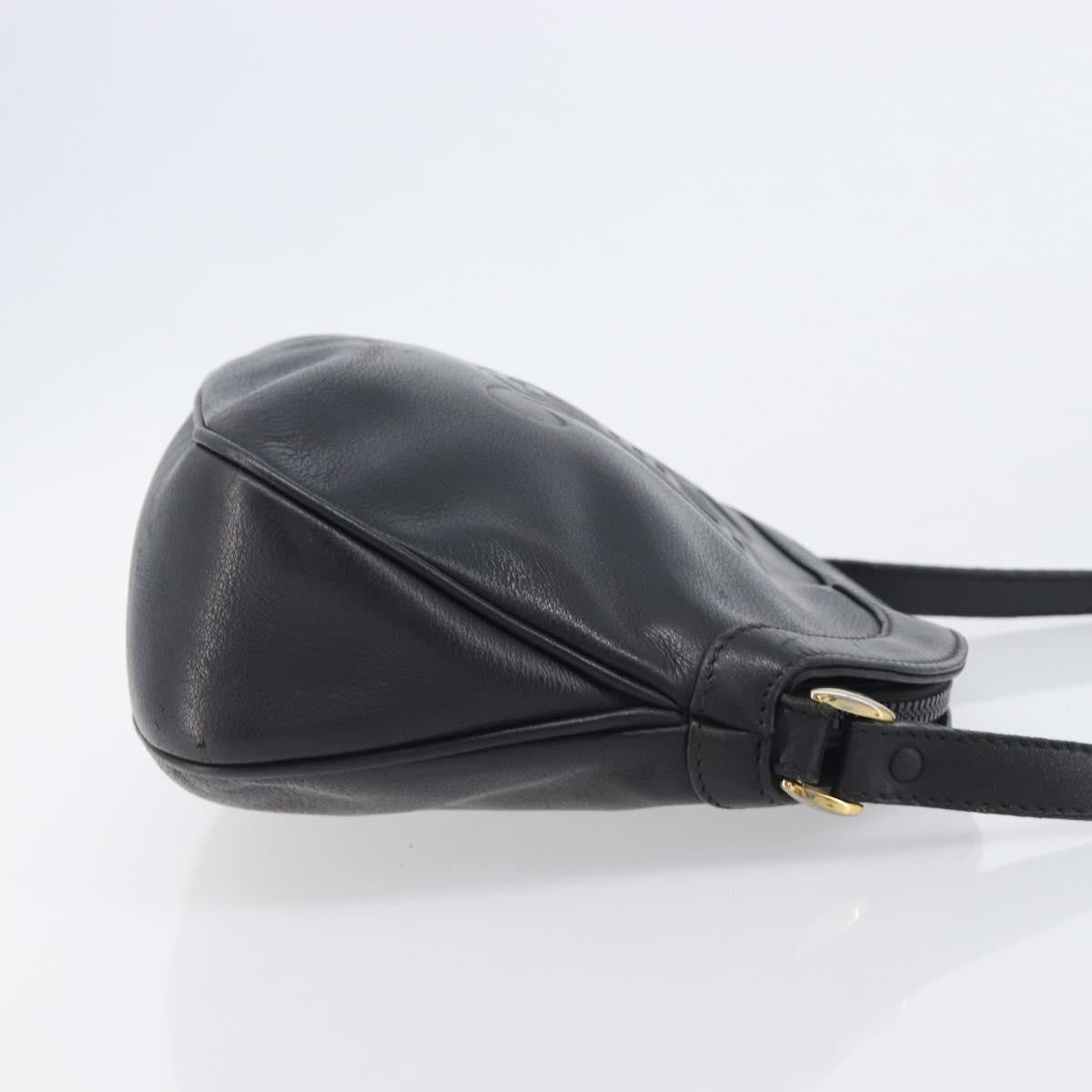 Gucci Shoulder Leather Black Leather Shoulder Bag Bag (Pre-Owned)