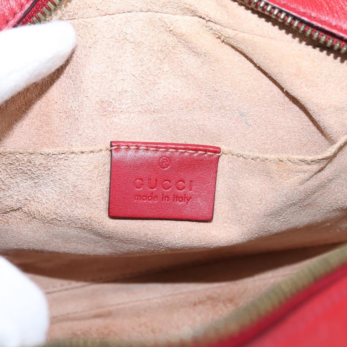 Gucci Gg Marmont Matelasse Leather Red Leather Shoulder Bag Bag (Pre-Owned)