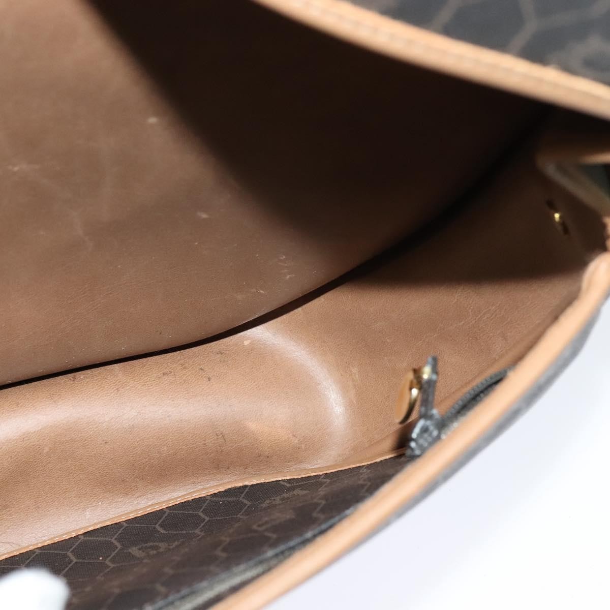Christian Dior Vintage Honeycomb Flap Canvas And Leather Black Canvas Shoulder Bag Bag (Pre-Owned)