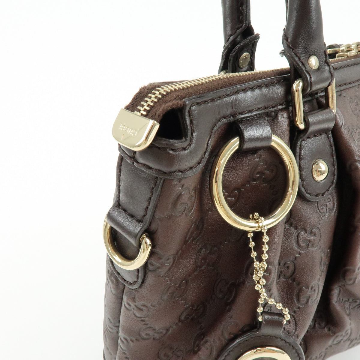 Gucci Sukey Top Handle Satchel Guccissima Leather Brown Leather Handbag (Pre-Owned)