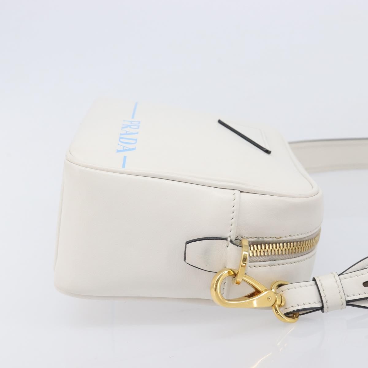Prada Mirage Camera Leather White Leather Handbag (Pre-Owned)