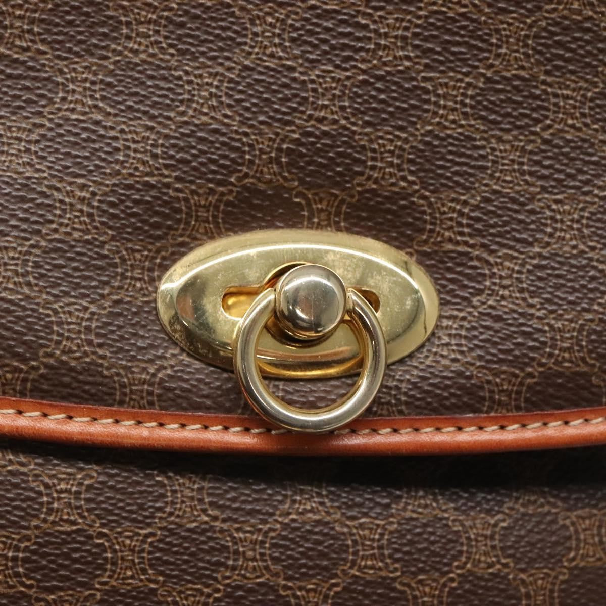 Celine Vintage Macadam Canvas Brown Canvas Handbag (Pre-Owned)