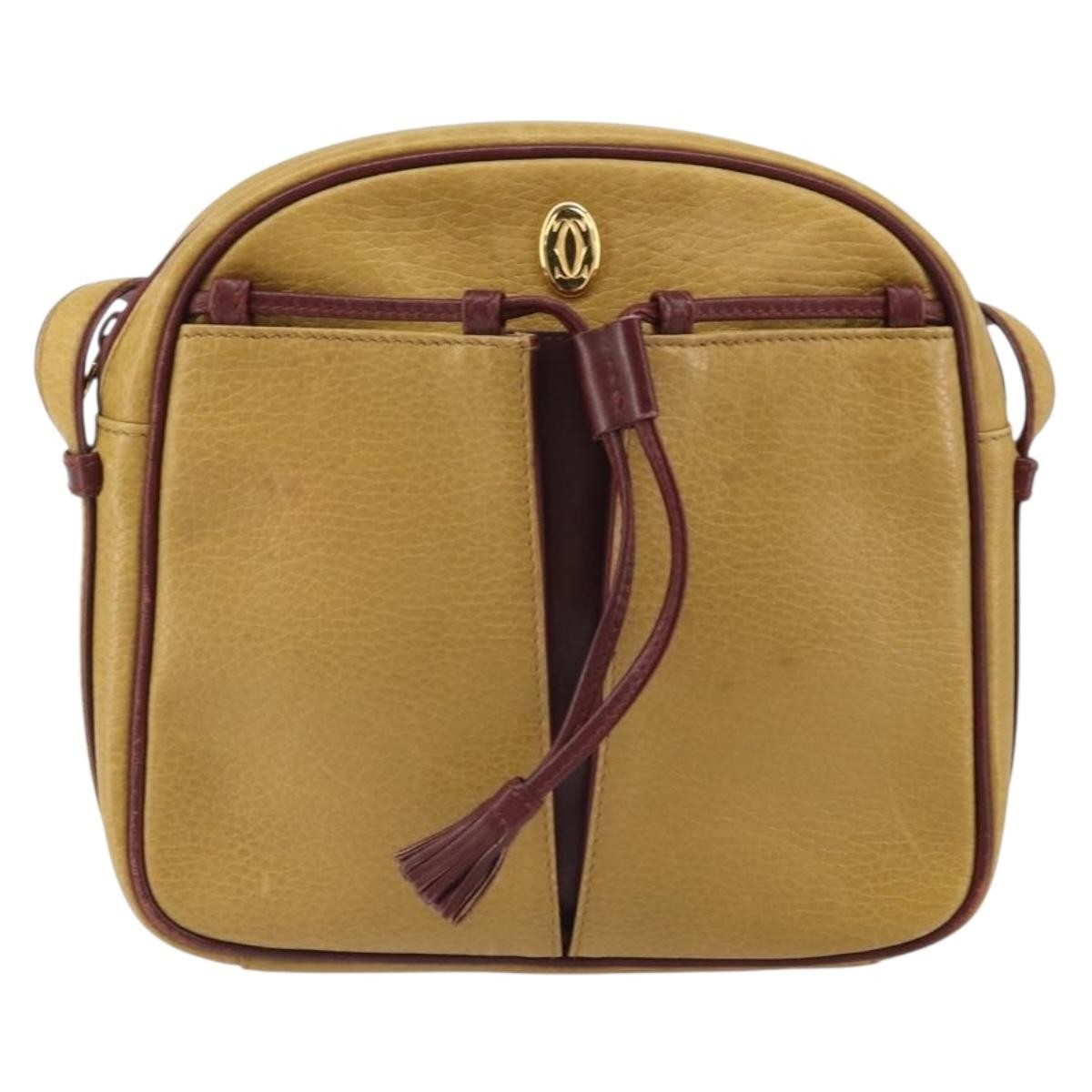 Cartier Tasseled Must De Cartier Leather Yellow Leather Shoulder Bag Bag (Pre-Owned)