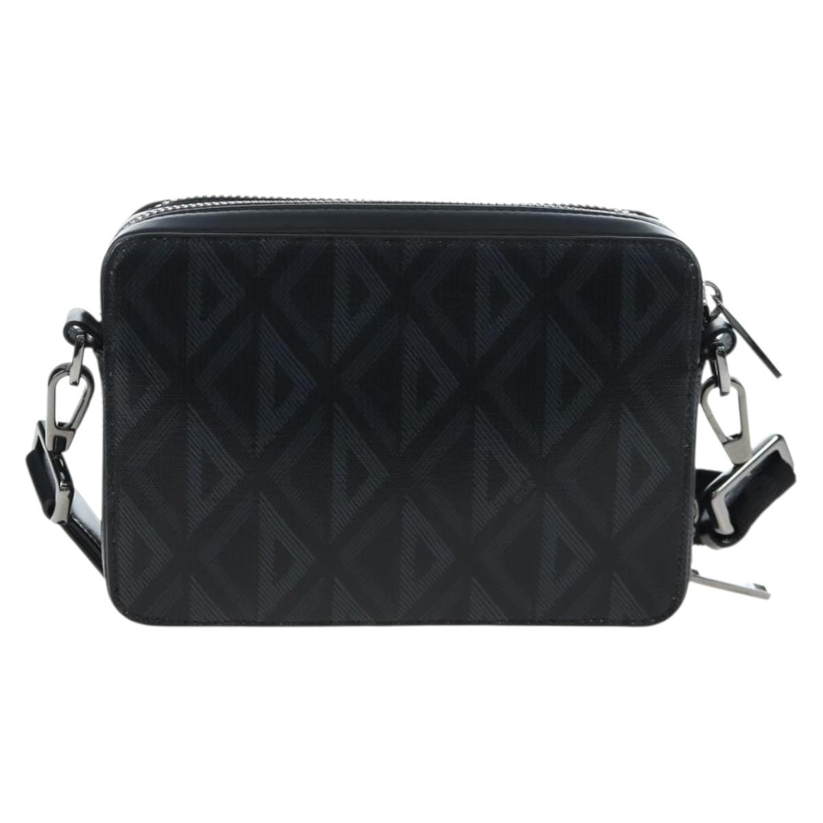 Christian Dior Double Zip Cd Diamond Coated Canvas Black Canvas Crossbody Bag Bag (Pre-Owned)
