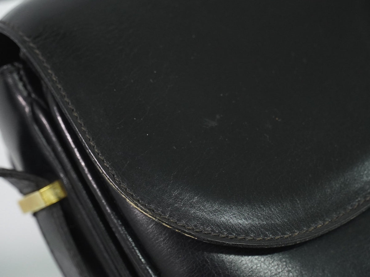 Celine Shoulder Leather Black Leather Shoulder Bag Bag (Pre-Owned)