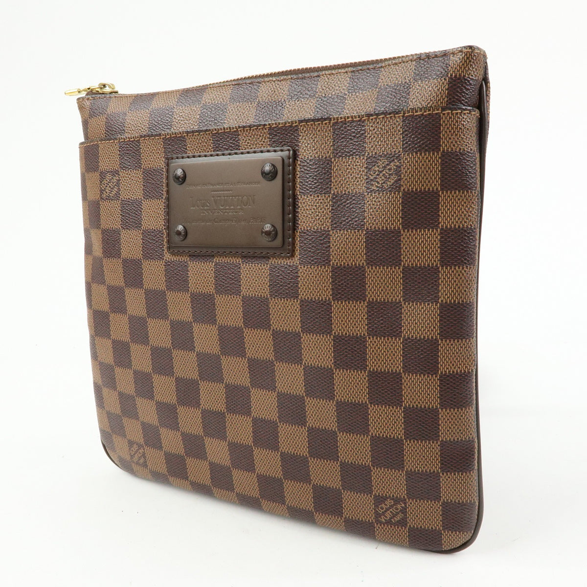 Louis Vuitton Brooklyn Pochette Plate Damier Brown Canvas Clutche & Pouche Bag (Pre-Owned)