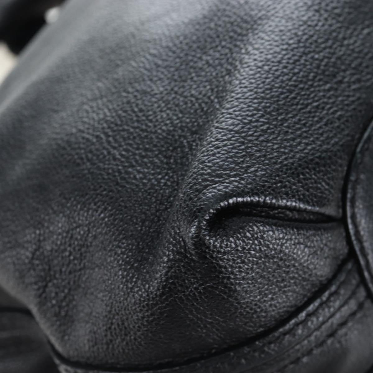 Chloe Elsie Convertible Satchel Leather Black Leather Handbag (Pre-Owned)