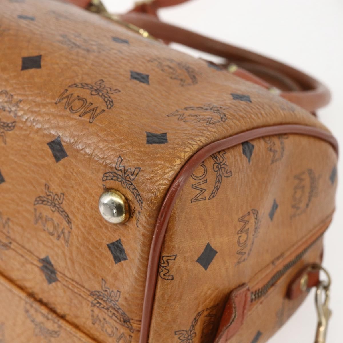 MCM Visetos Logogramme Leather Brown Leather Handbag (Pre-Owned)