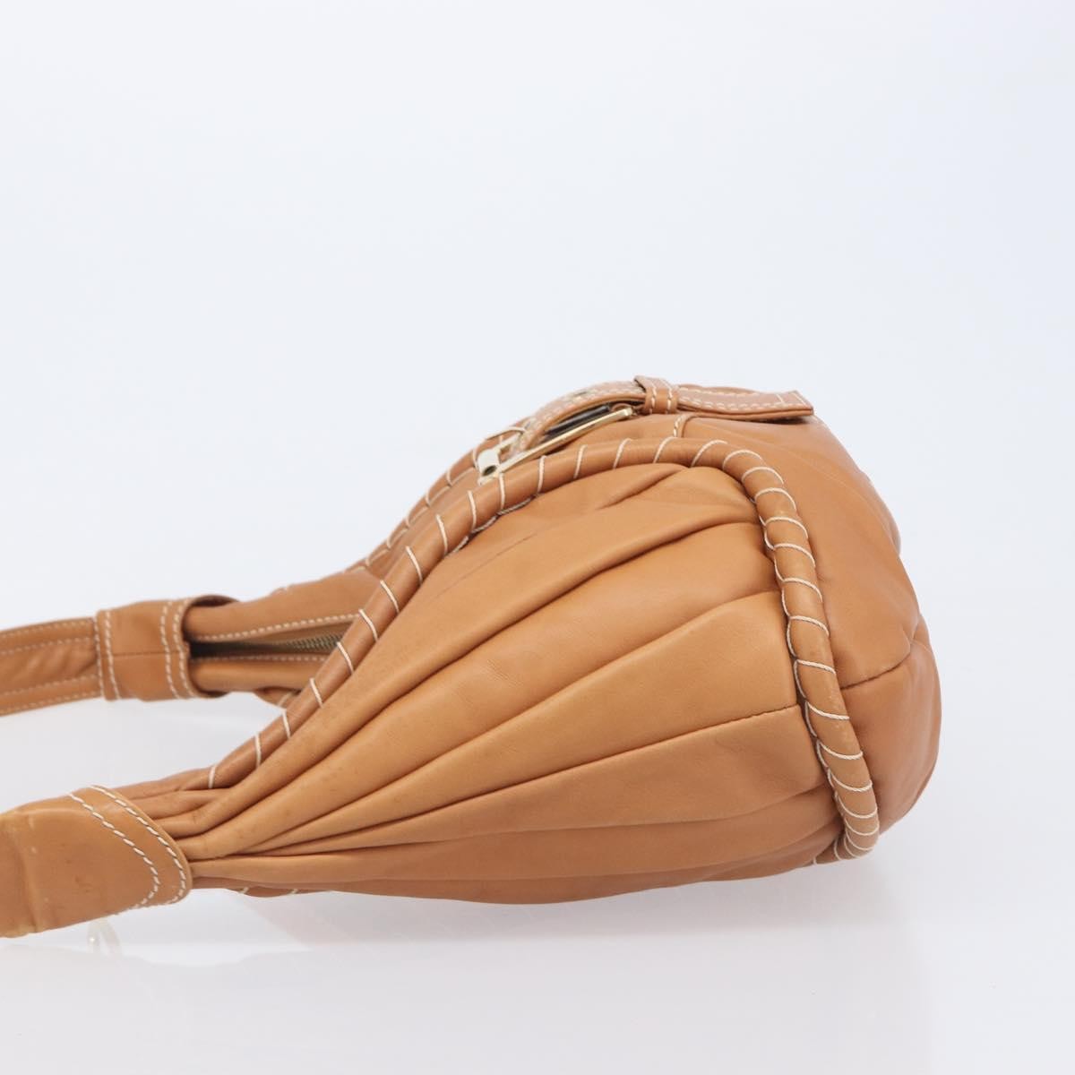 Celine Shoulder Leather Brown Leather Shoulder Bag Bag (Pre-Owned)
