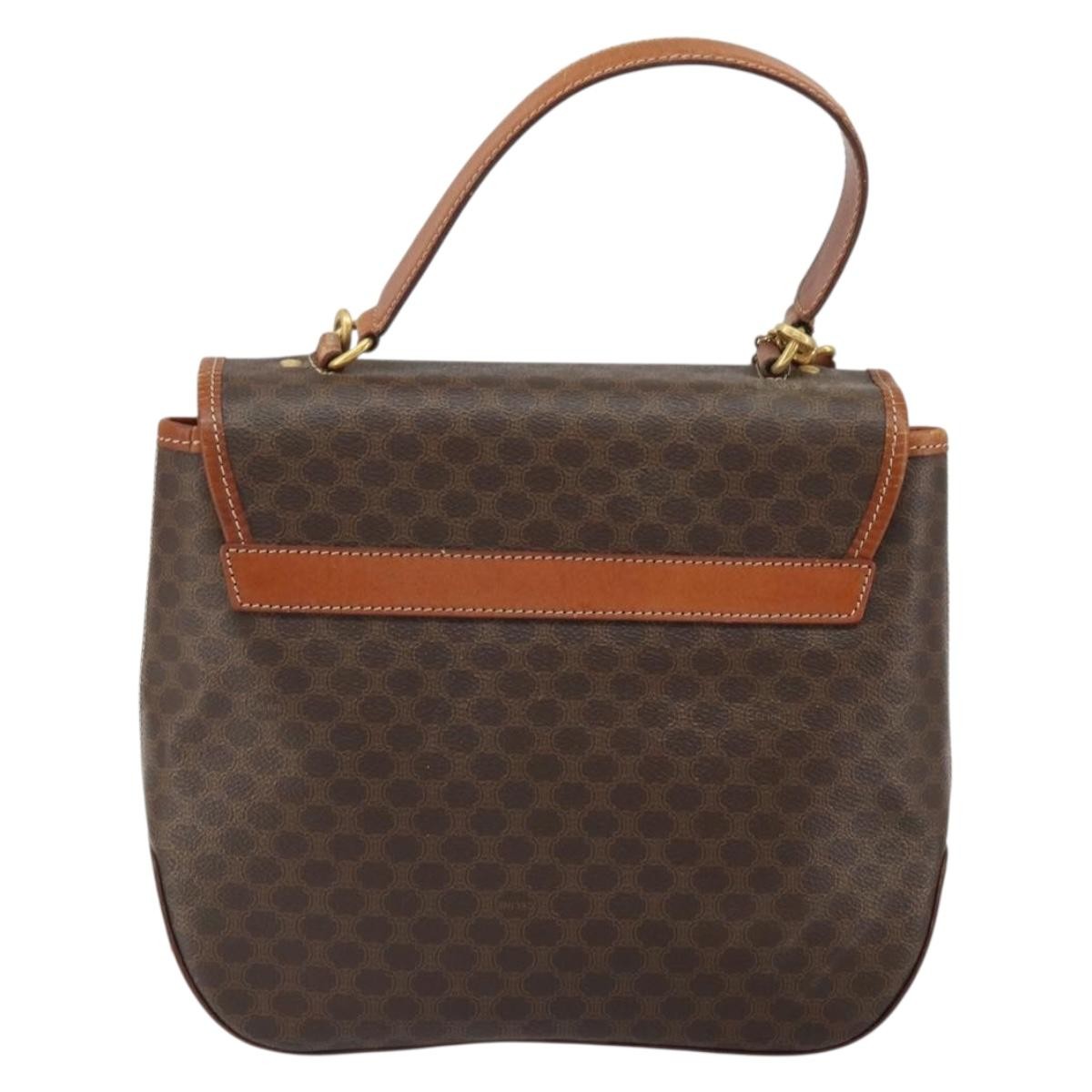 Celine Vintage Macadam Canvas Brown Canvas Handbag (Pre-Owned)