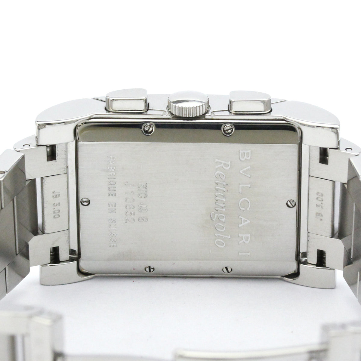 Bvlgari Bvlgari Rettangolo Chronograph Quartz Stainless Steel Watch (Pre-Owned)