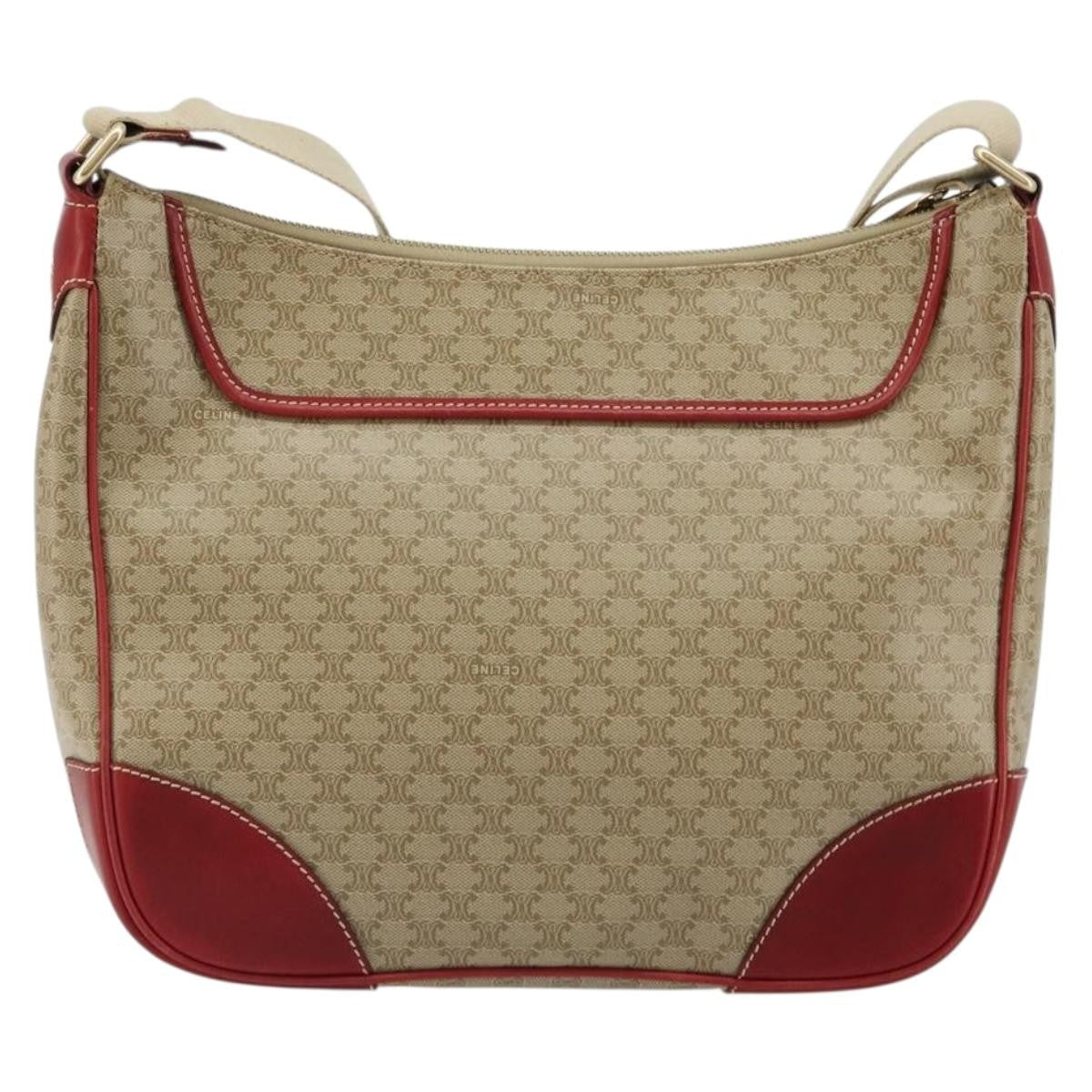 Celine Macadam Shoulder Pvc Leather Beige Canvas Shoulder Bag Bag (Pre-Owned)